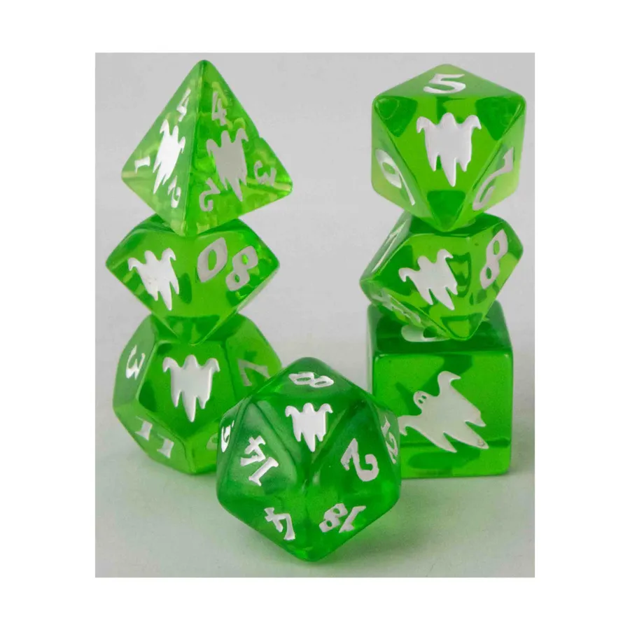 

Набор Poly — Ghost, зеленый с белым (7), Dice (Black Oak)