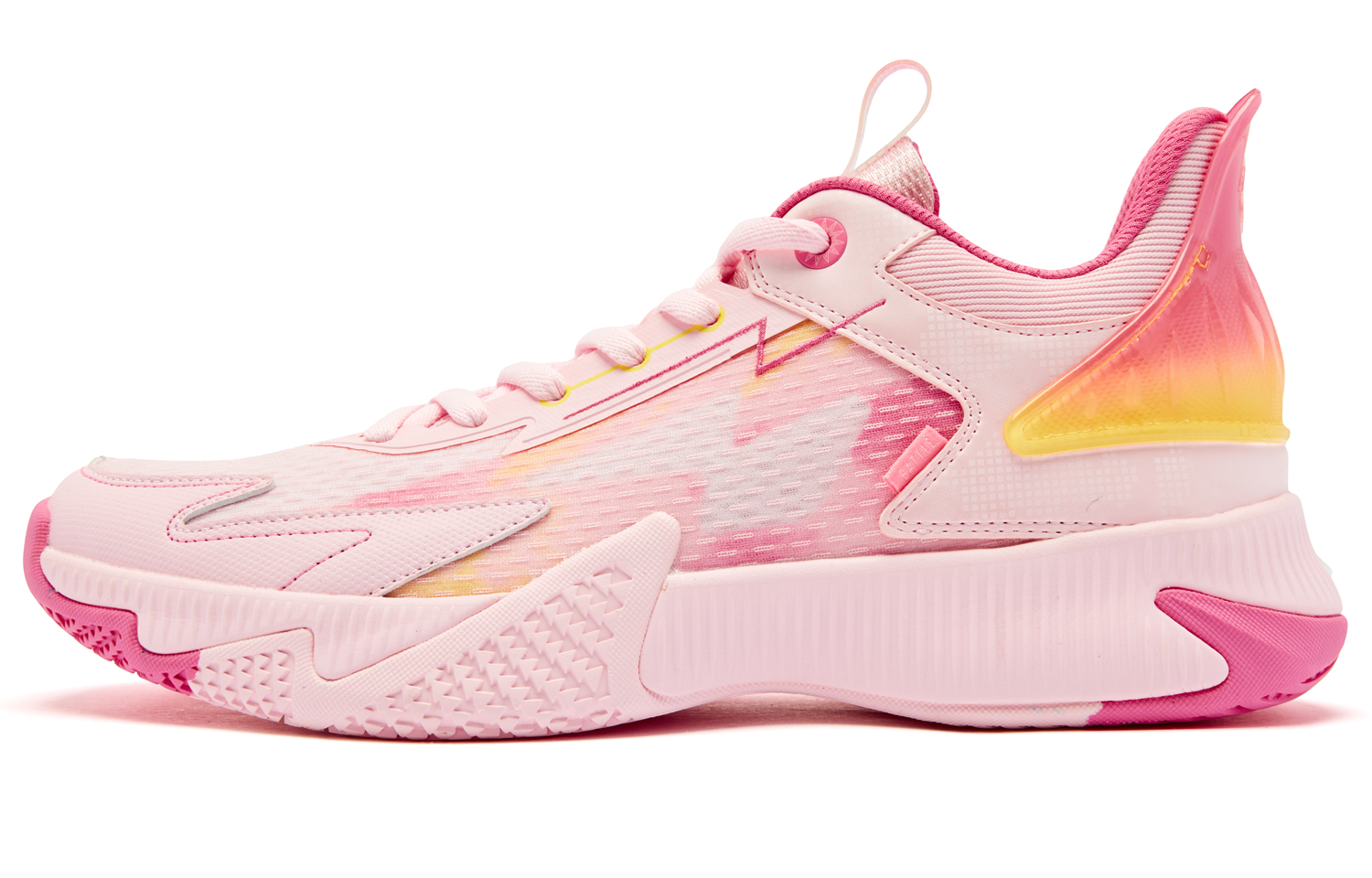 

QIAODAN Баскетбольные кроссовки с амортизацией, отскоком, дышащие, нескользящие, низкие, мужские, розовые