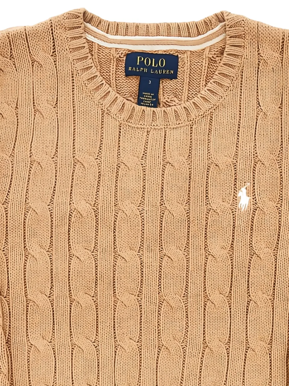 Свитер с косами Polo Ralph Lauren Kids, нейтральный — фото 2