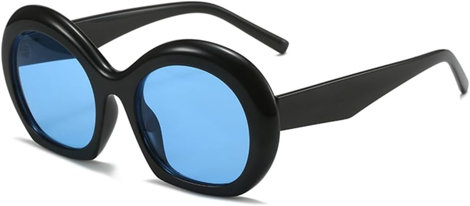 

Солнцезащитные очки UV400 для мужчин и женщин | Круглая оправа в стиле панк с градиентными линзами | для вождения и занятий спортом на открытом воздухе generic, Black-blue