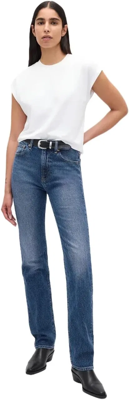 Джинсы High Rise 90s Straight Fit, GAP, средней стирки
