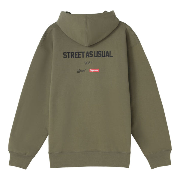 Толстовка x wtaps sicem! hooded sweatshirt 'olive green' Supreme, зеленый — фото 2