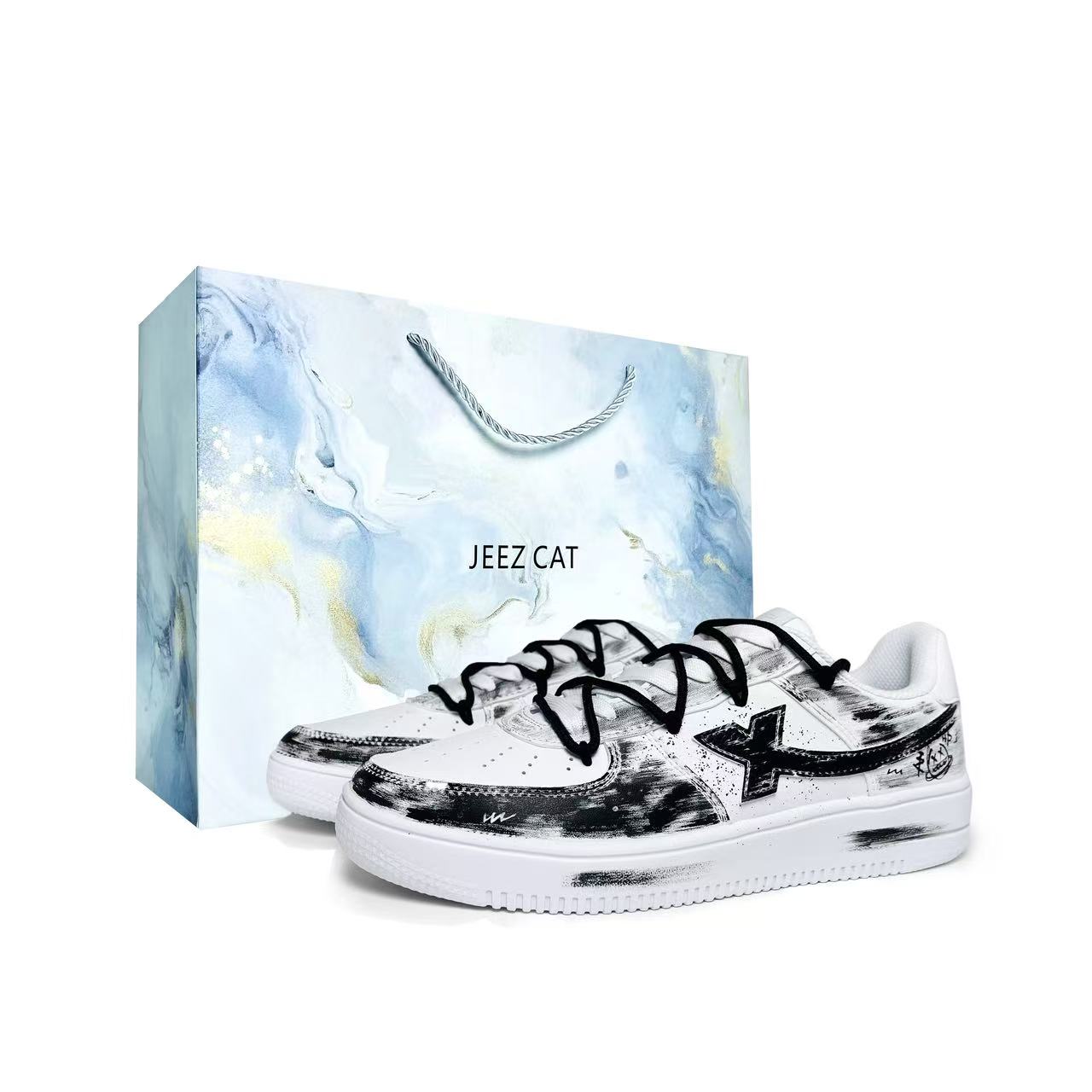 

XTEP Кроссовки Air Force One Slip с низким верхом, устойчивые к истиранию, для скейтбординга, мужские, черно-белые