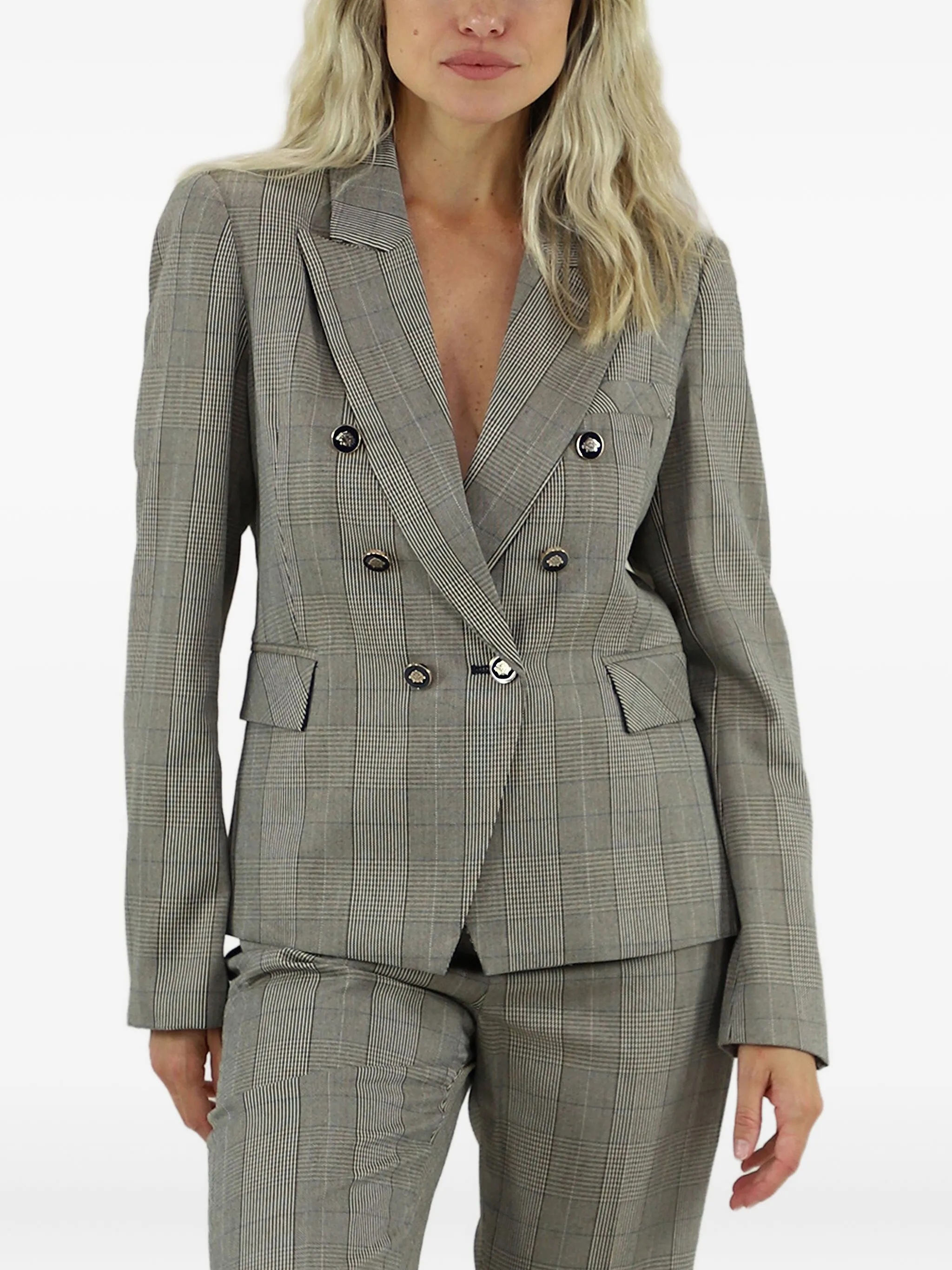 

Двубортный блейзер Ilyassa в клетку Kocca, серый