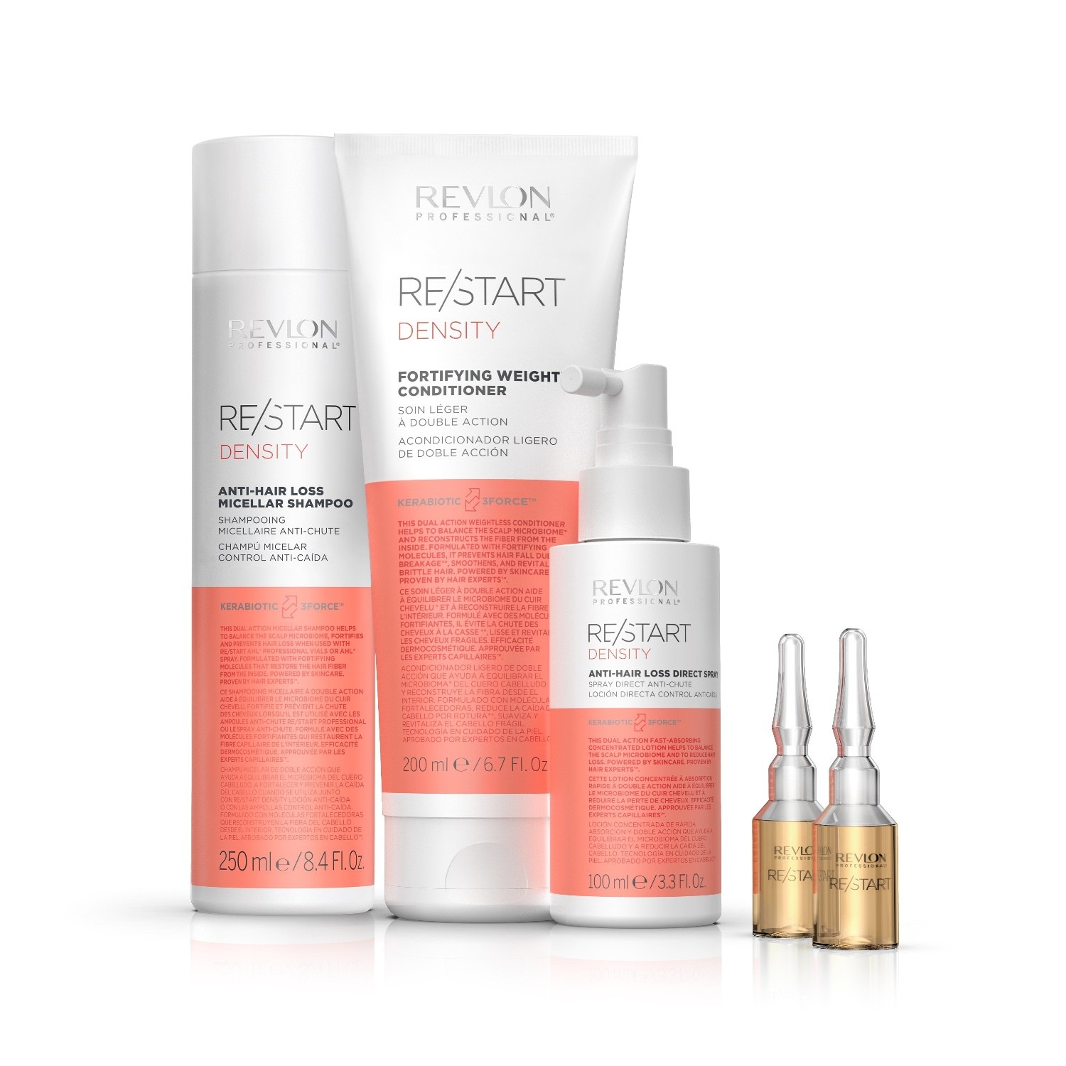 Сыворотка для волос restart density anti-hair loss professional vials Revlon Professional, объем 100 мл — фото 2