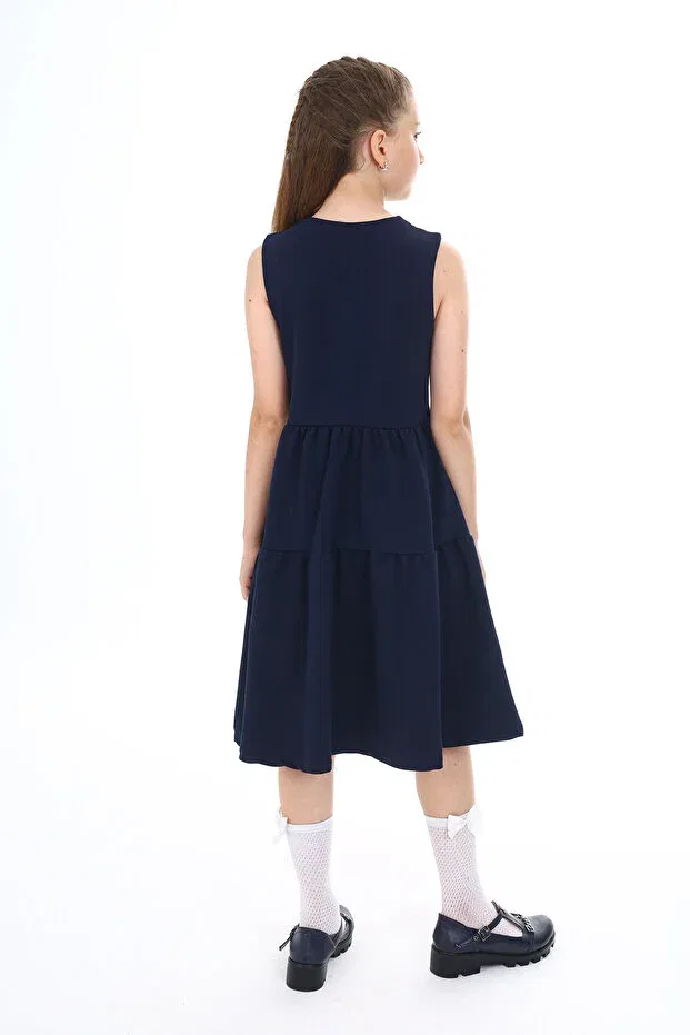 Детское платье для девочек с длинным рукавом Toontoy, Navy Blue — фото 4