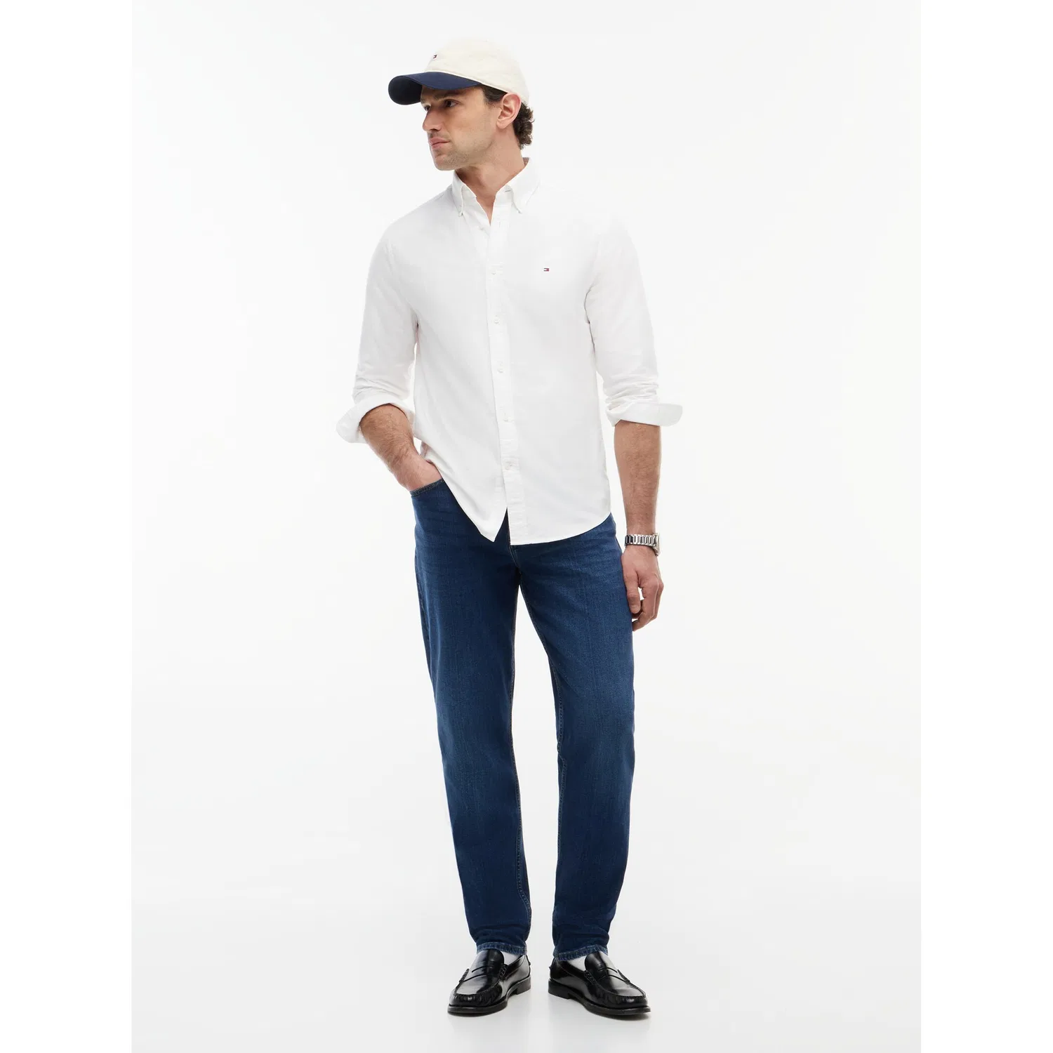 Мужская рубашка с длинным рукавом Regular Fit Tommy Hilfiger, White — фото 4