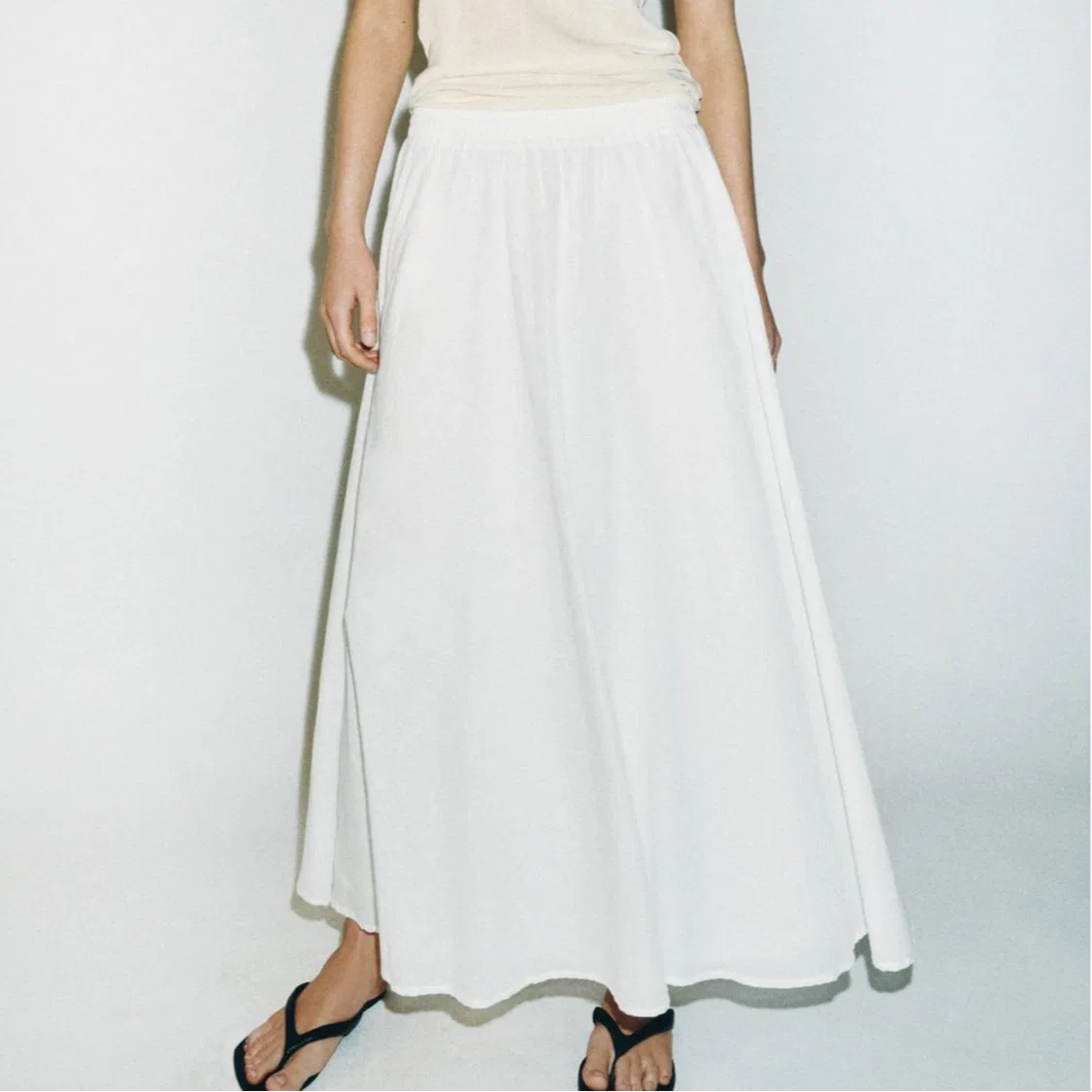 Женская юбка-миди с принтом A Line ZARA, White — фото 4