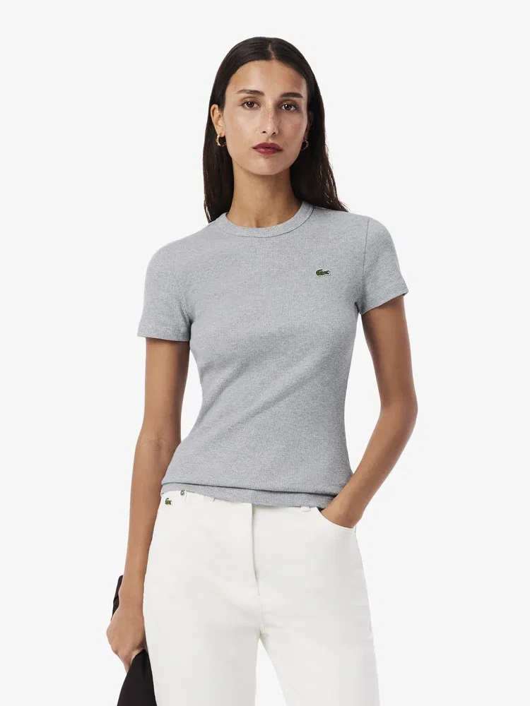 Футболка женская LACOSTE Slim Fit, серая