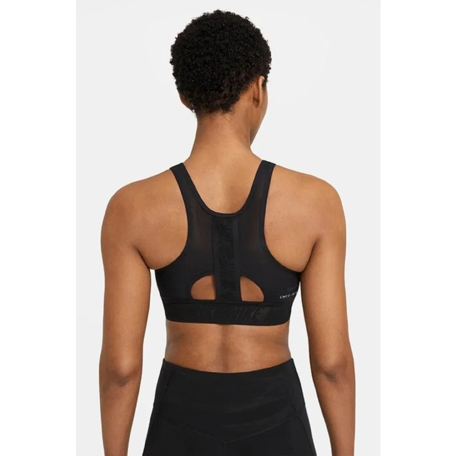 Спортивный бюстгальтер с принтом Nike Swoosh UltraBreathe, Черный — фото 2