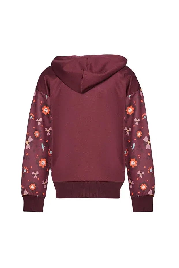Детское худи на молнии для мальчиков с принтом Hummel, Burgundy — фото 3