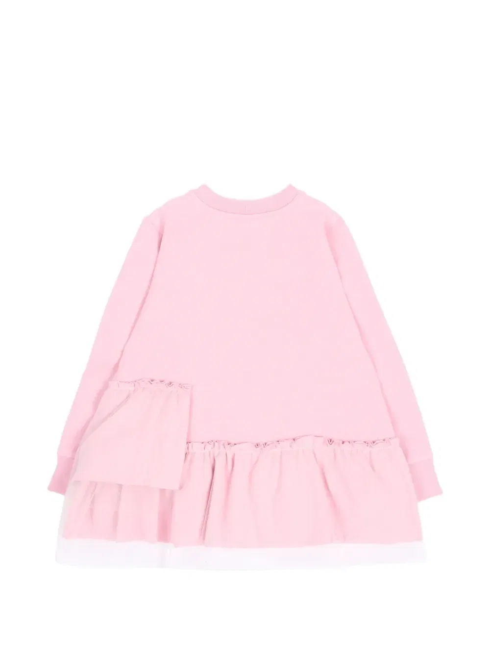 Платье с оборками, украшенное кристаллами MSGM Kids, розовый — фото 2