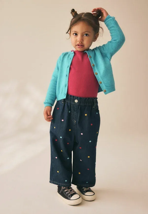 Брюки из хлопка с эластичным поясом Next, Embroidered Rainbow Spot
