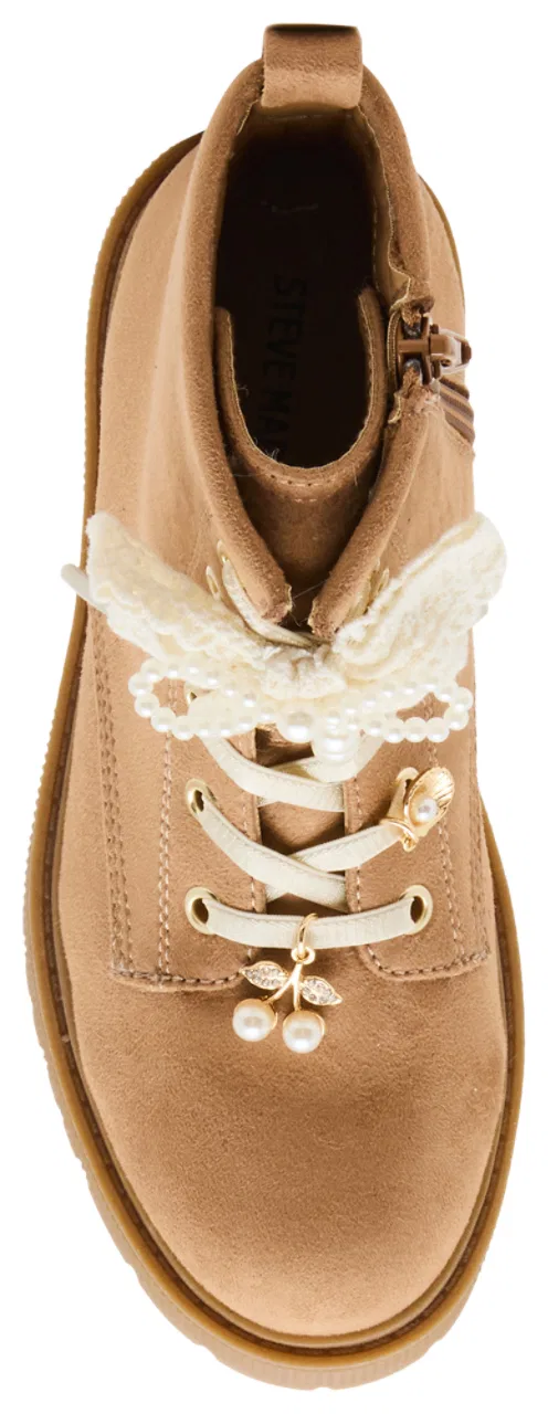 Детские ботинки для девочек с декором из страз JLUXELLE Steve Madden, Tan — фото 4