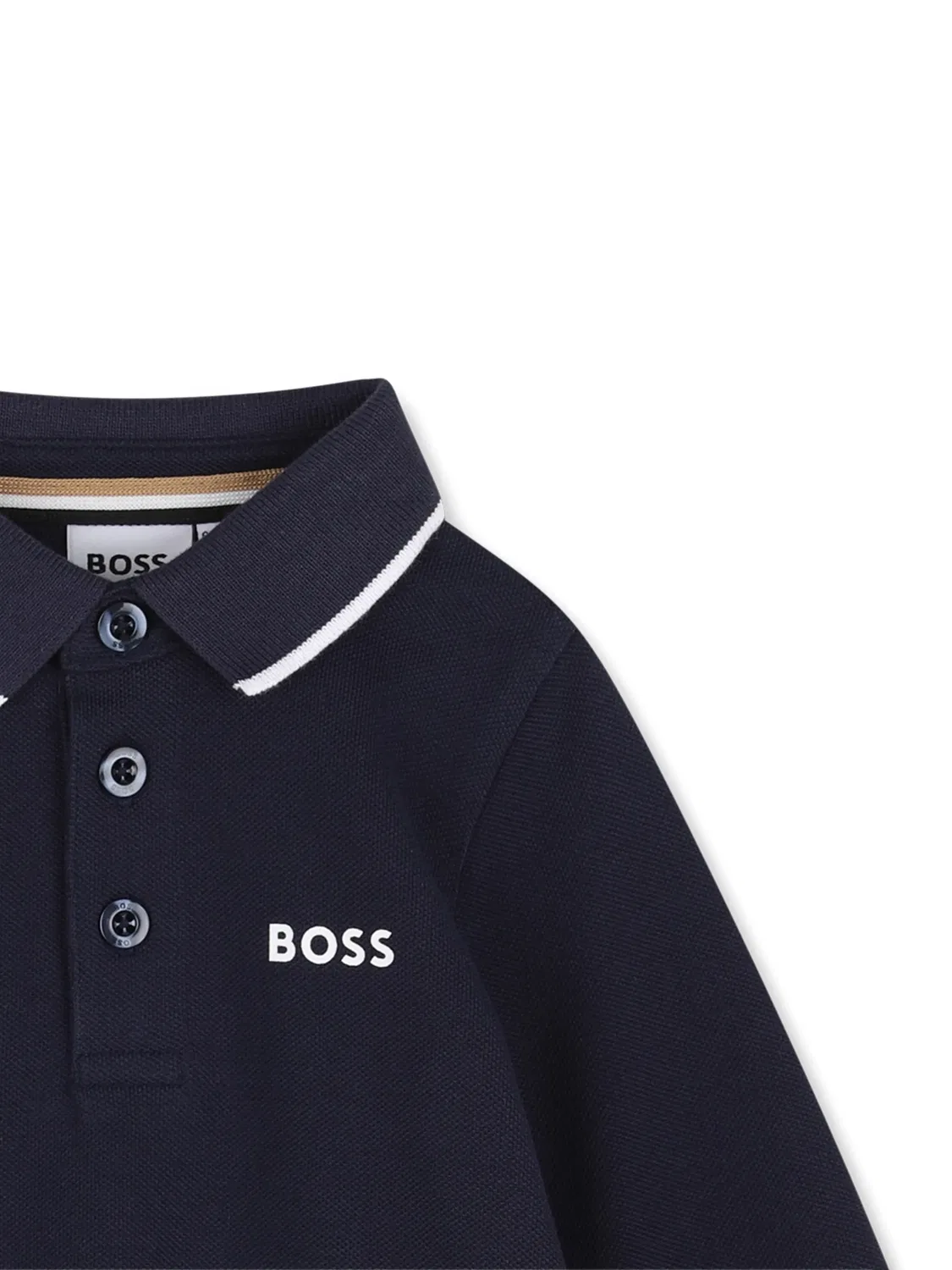 Рубашка поло с длинными рукавами и логотипом Boss Kidswear, синий — фото 3
