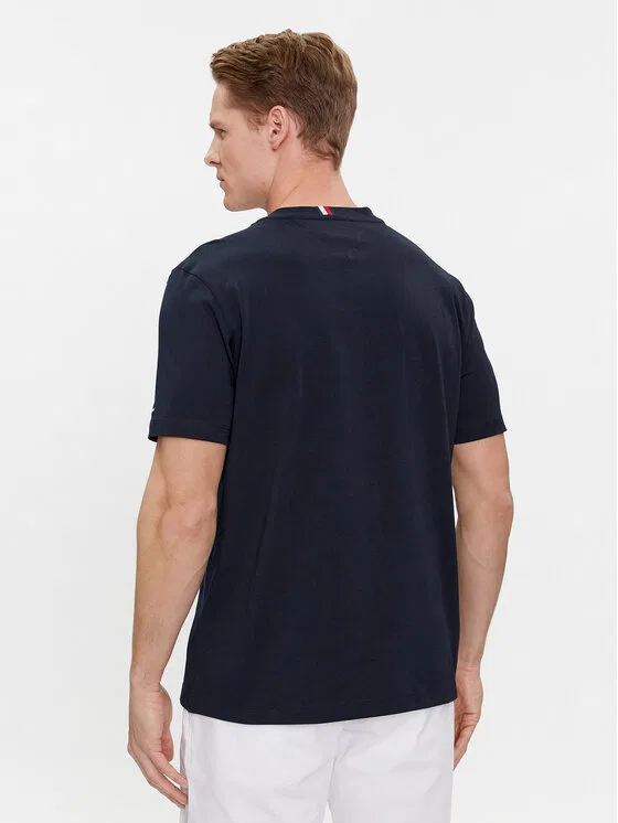 Футболка regular fit Script Logo Tee Tommy Hilfiger, темно-синий — фото 3