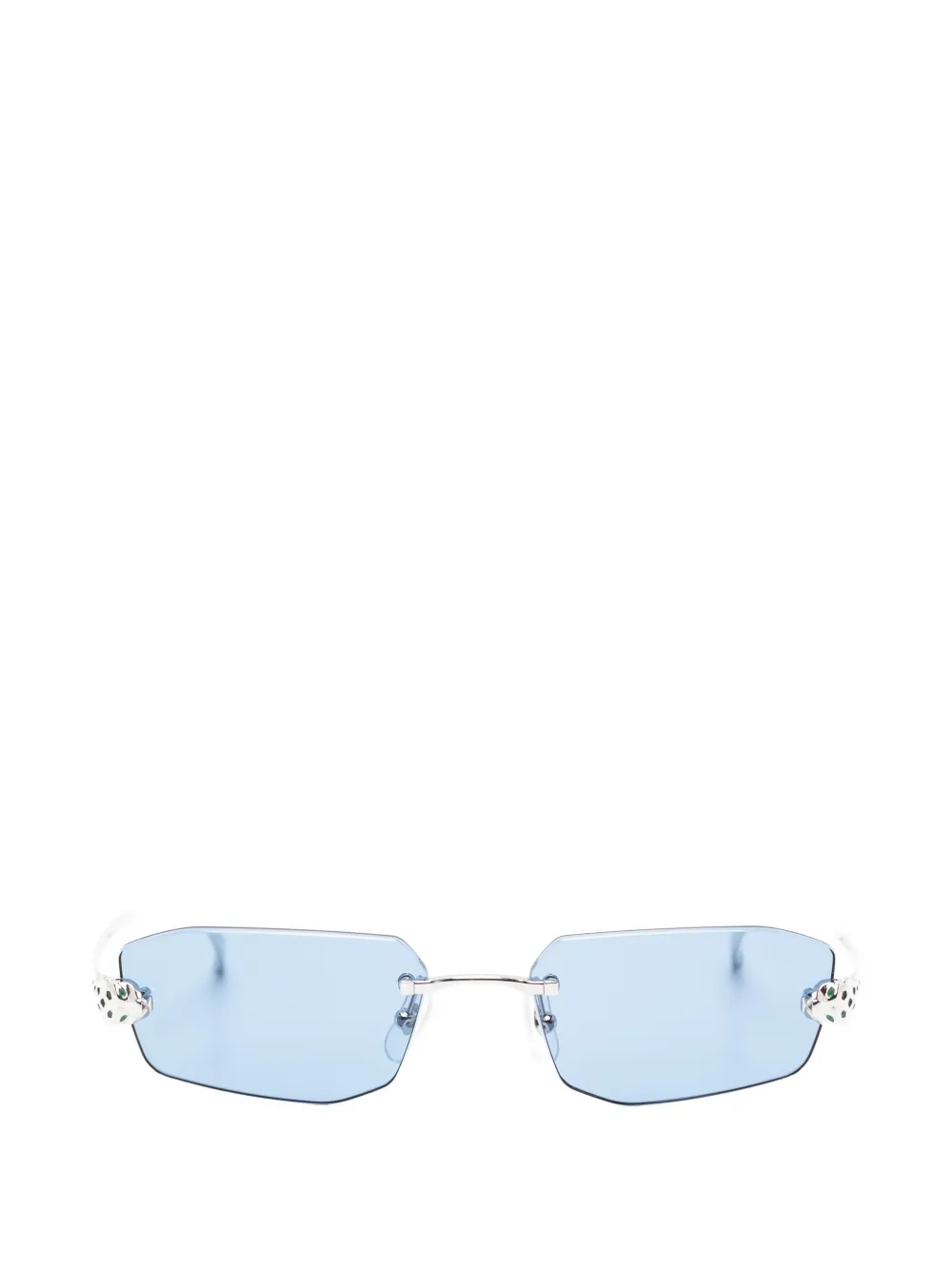 

Солнцезащитные очки без оправы с прямоугольной формой линз Cartier, серебряный