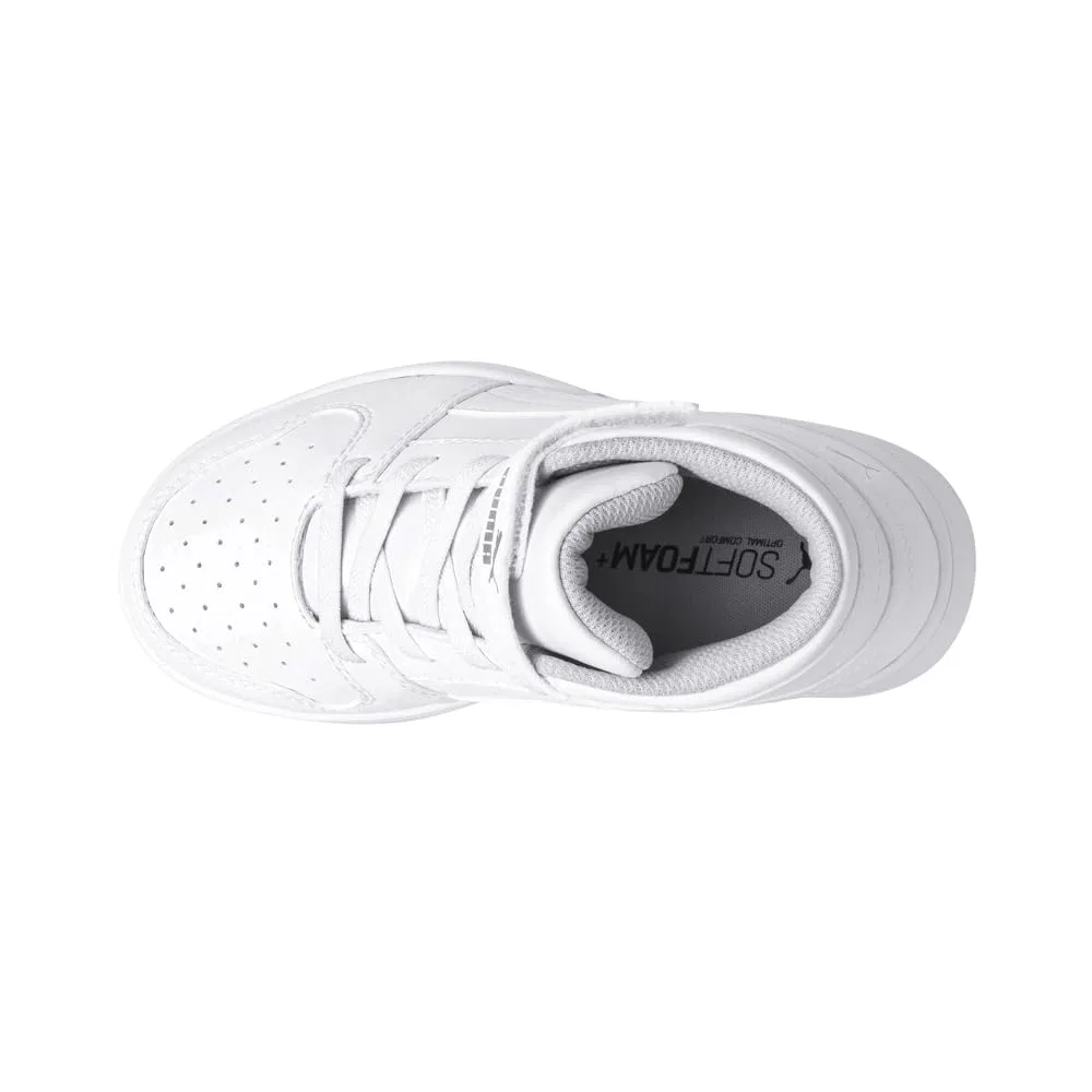 Детские кроссовки для мальчиков с высокой посадкой Rebound Velcro Layup PUMA PUMA White PUMA Black Grey Purple — фото 4