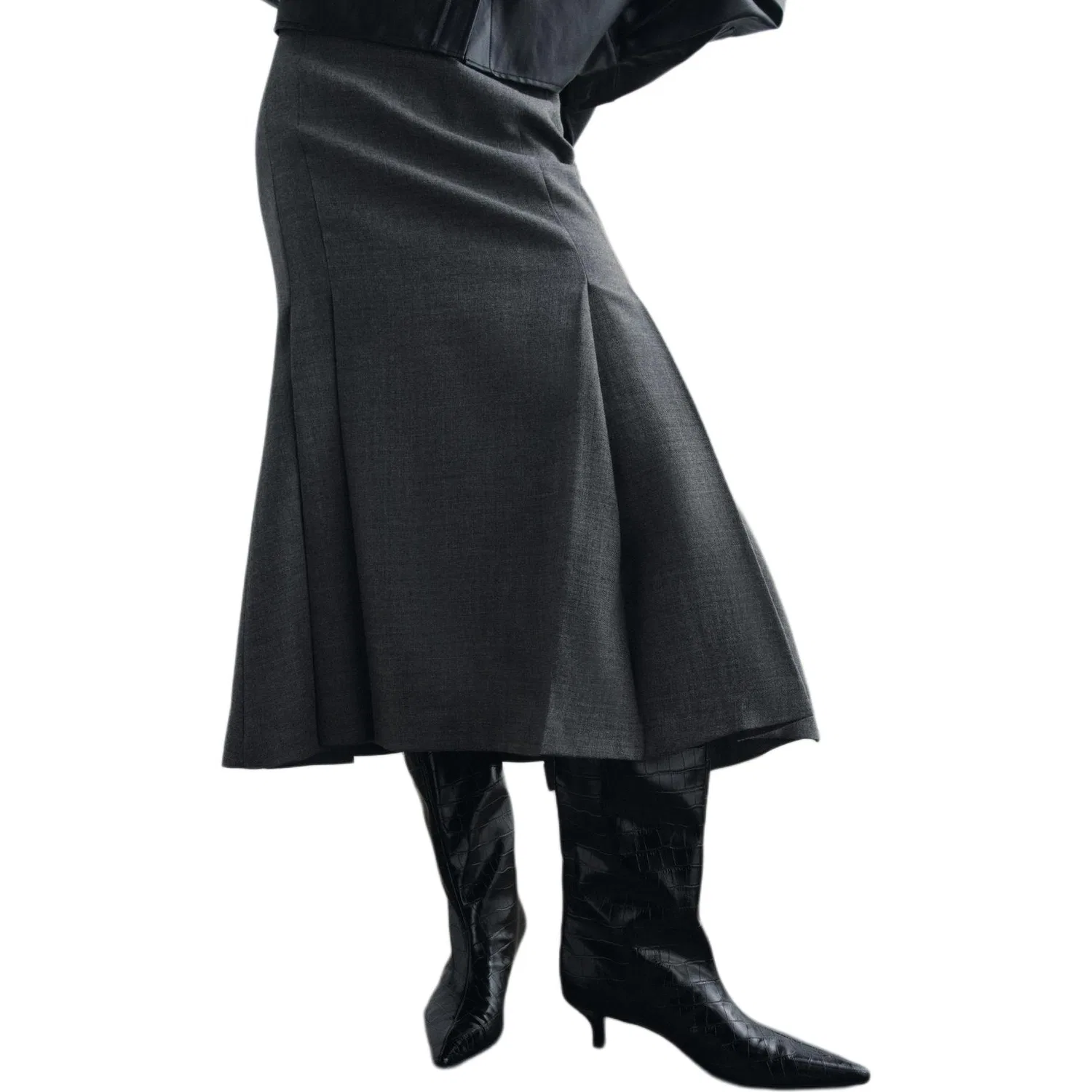 Женская длинная юбка Casual Long Skirt, ZARA, Gray — фото 4