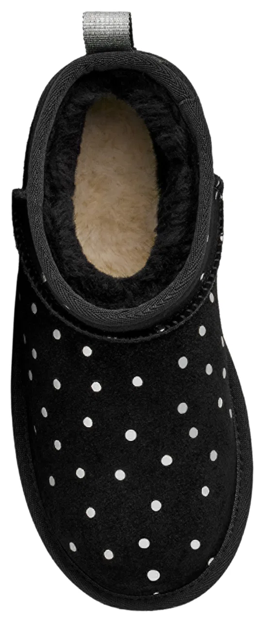 Детские ботинки для девочек из замши с блестящими точками Ultra Mini Shiny Dots UGG, серебристый/черный — фото 4