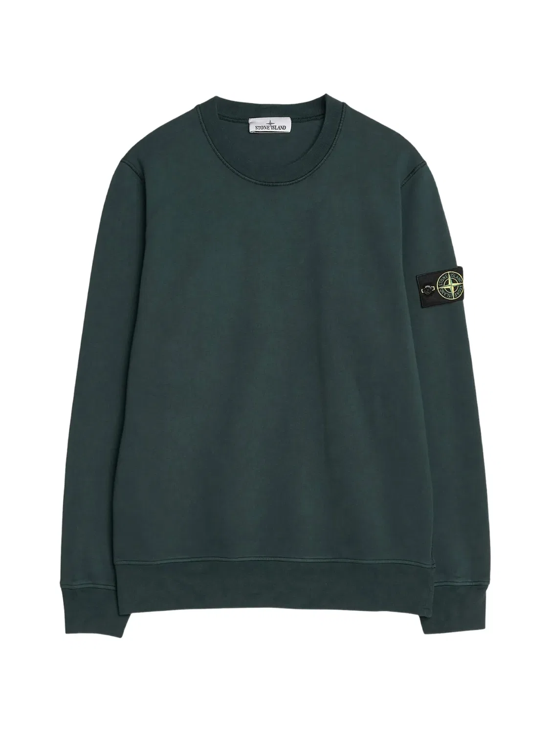 Свитшот реглан с логотипом на рукаве Stone Island, зеленый