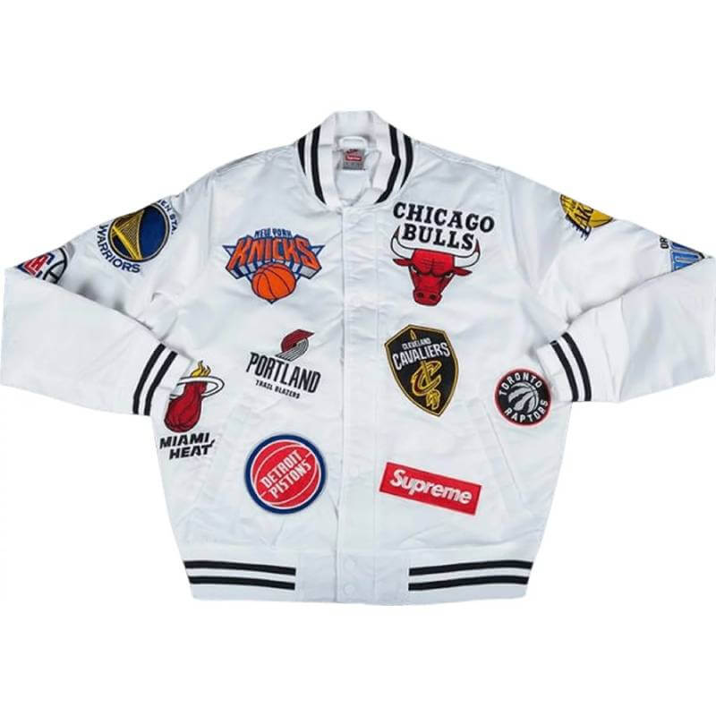 Куртка Supreme x Nike x NBA Teams Warm Up Denim, белый - фото