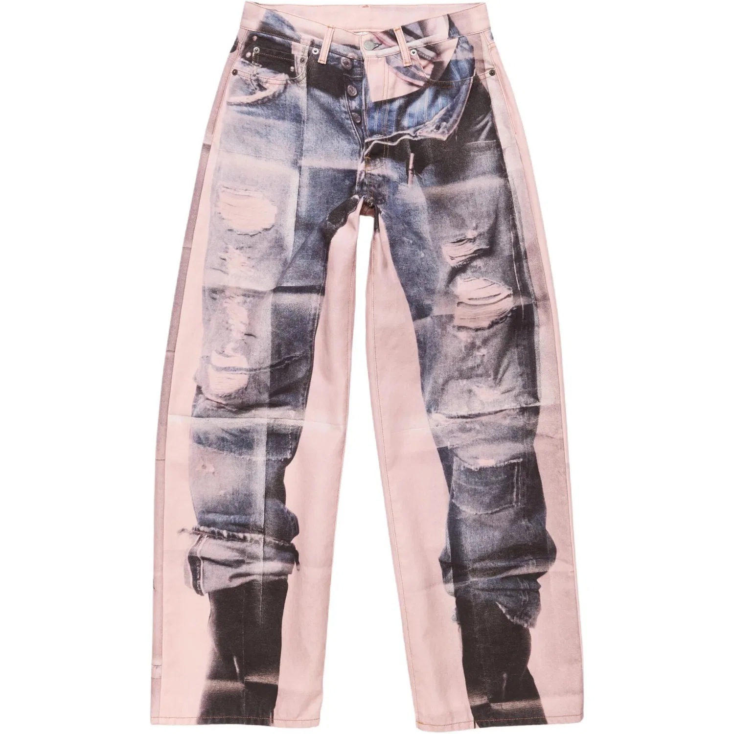 Джинсы унисекс с широкими штанинами Pink/Blue Acne Studios, Pink/Blue