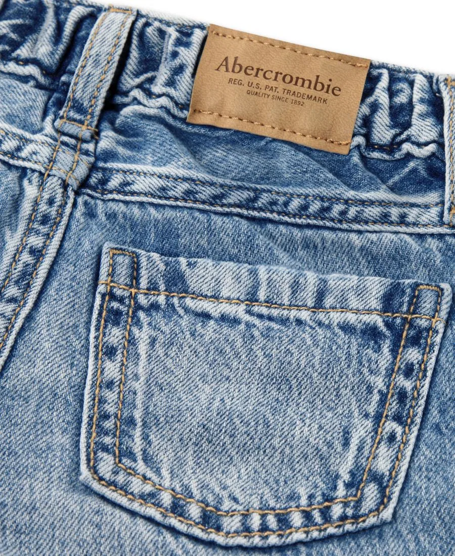 Джинсы с заниженной посадкой и принтом в виде сердечек, свободного кроя abercrombie kids, Blue — фото 3