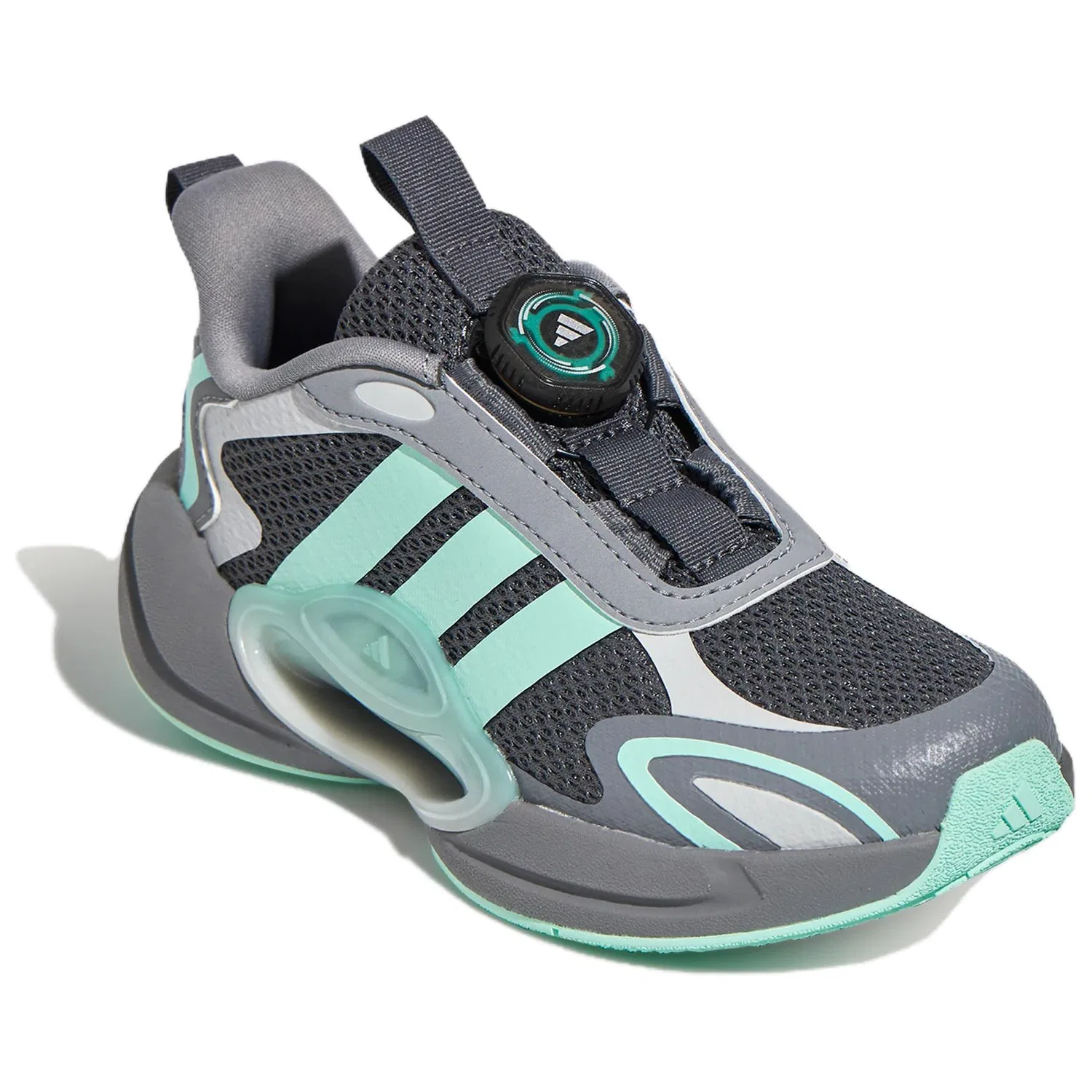 Детские кроссовки с принтом Adidas, Dark Gray/Clear Mint Green/Gray — фото 4