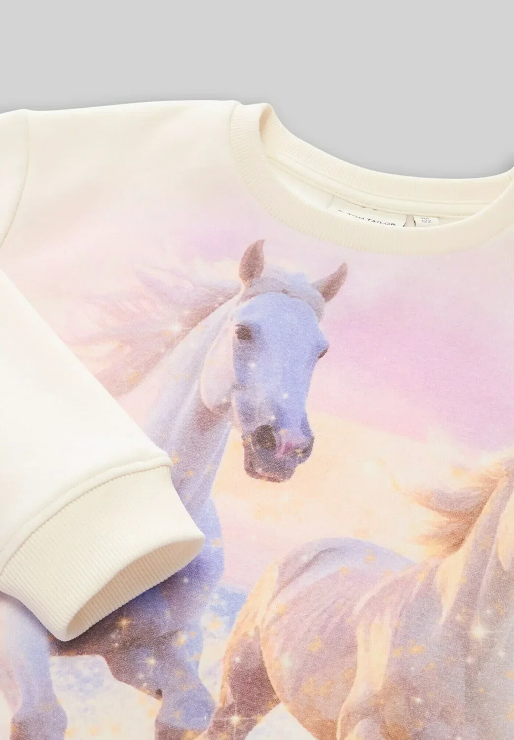 Укороченная толстовка Strick & sweatshirts с фотопринтом - толстовка Tom Tailor, Gardenia White — фото 3
