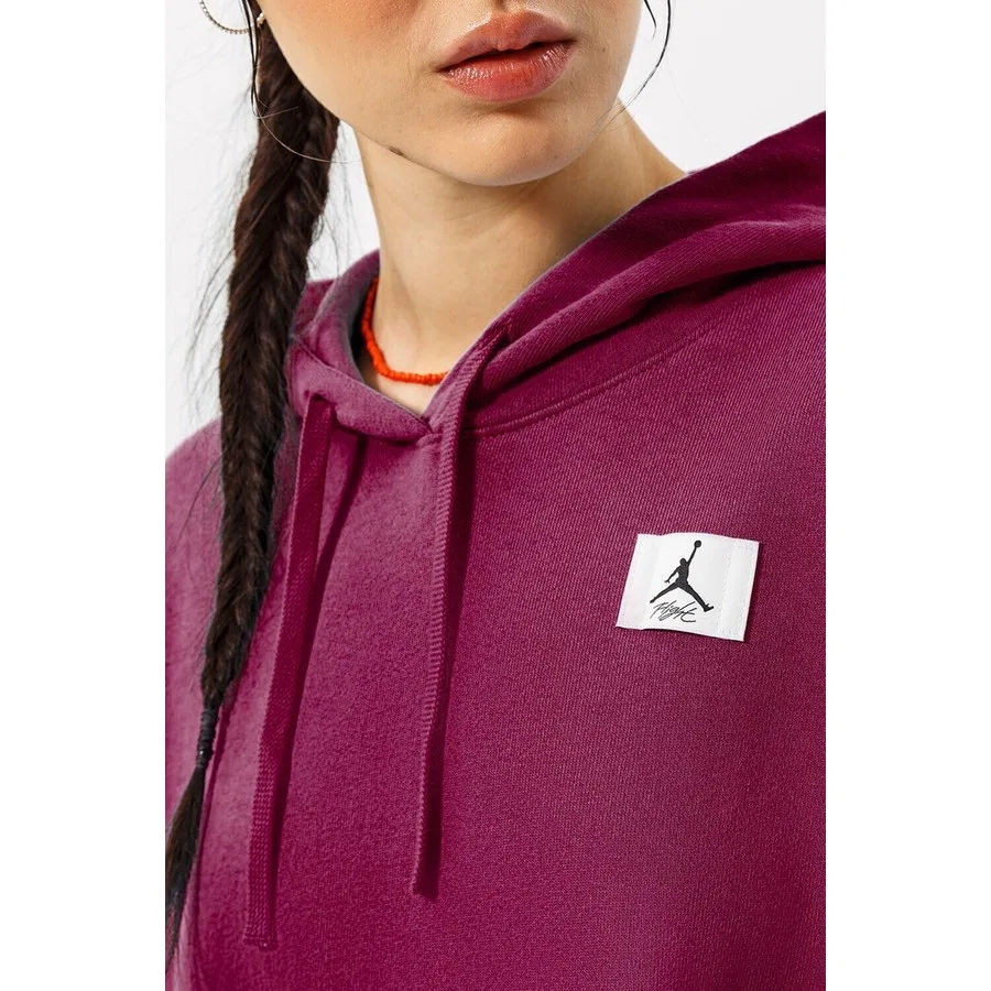 Женский худи oversize с капюшоном Jordan Flight Fleece Nike, Сливовый — фото 3