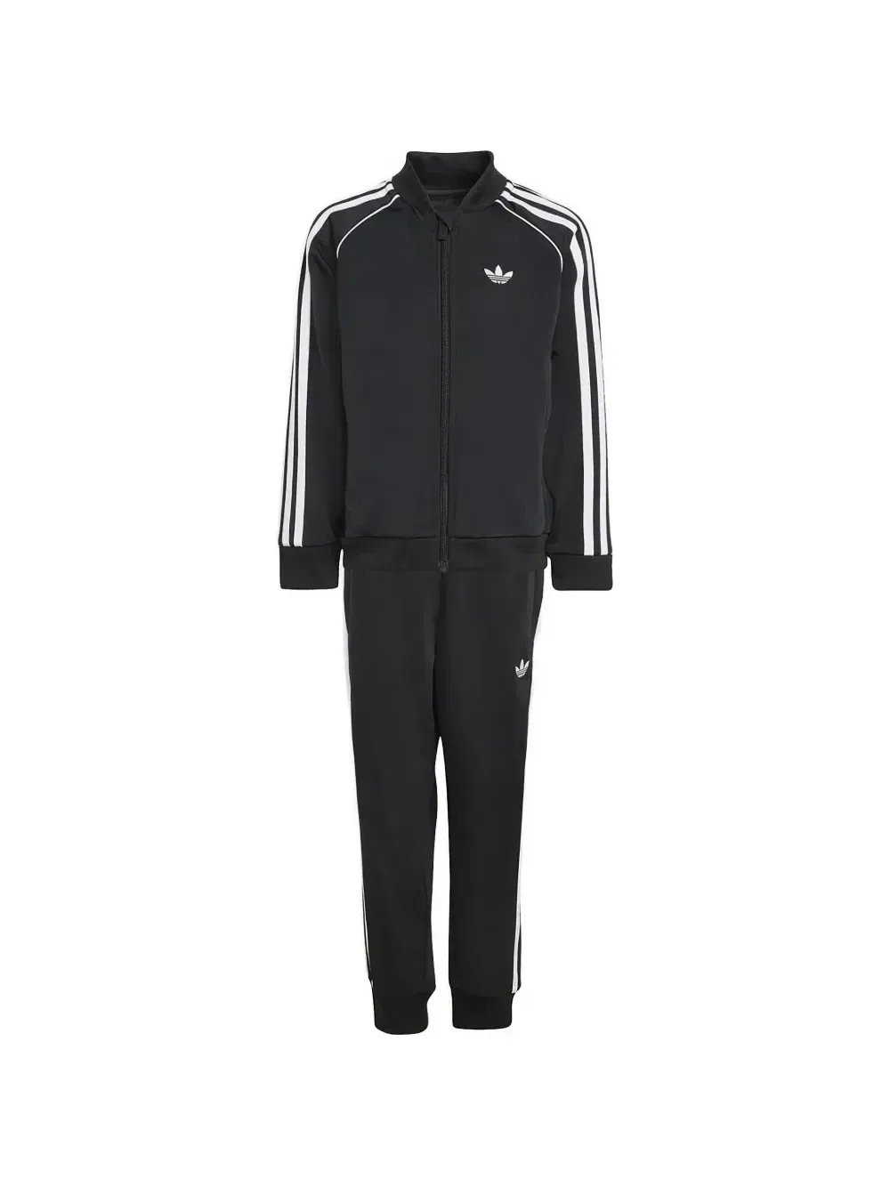 Спортивный костюм с боковыми полосками и вышитым логотипом Adidas Kids, черный