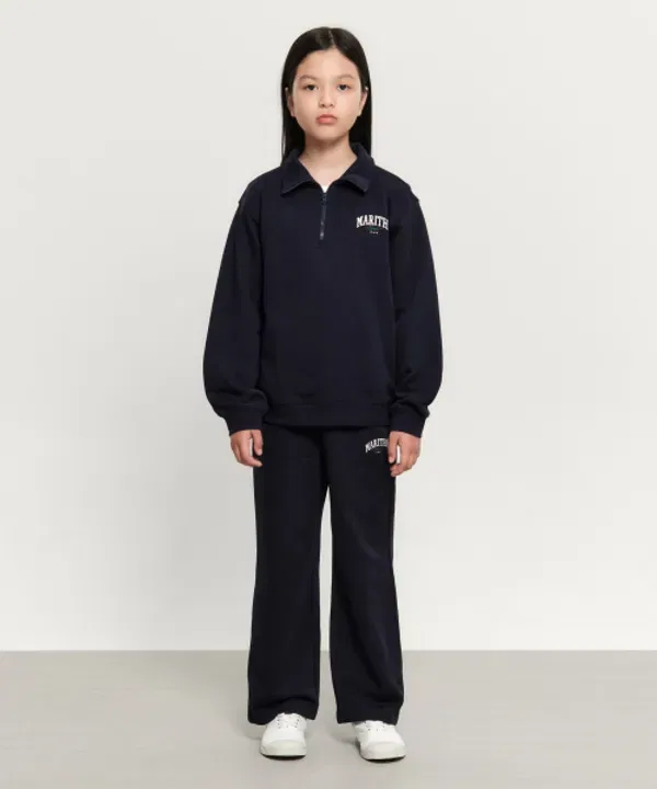 Детский спортивный костюм-полувер с молнией, navy, Marithé Kids