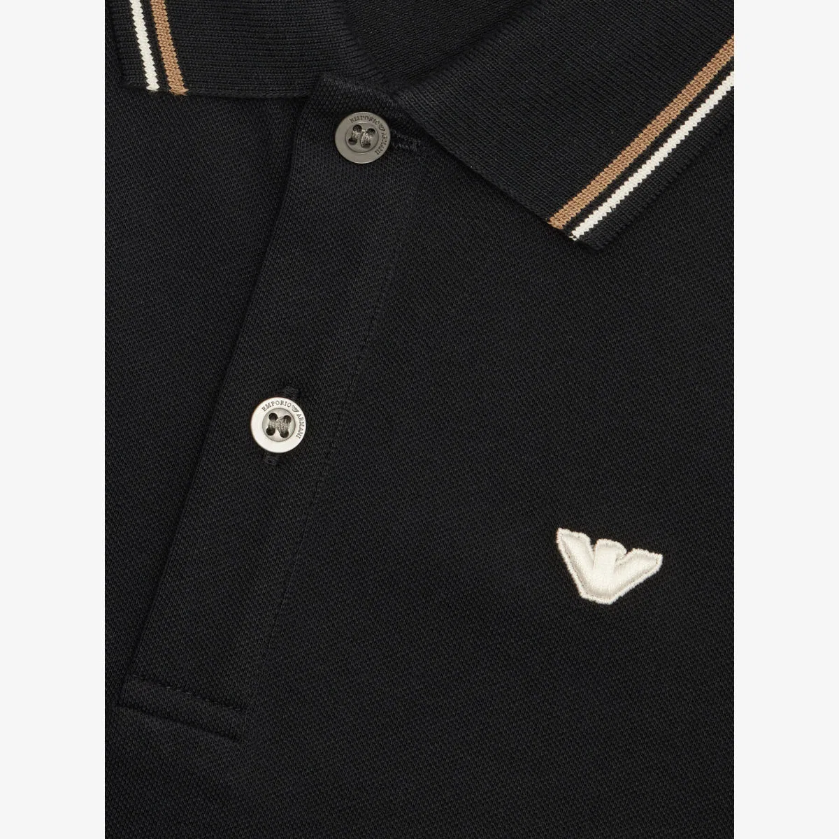 Хлопковая рубашка-поло с вышитым логотипом, возраст 4-16 лет Emporio Armani — фото 2