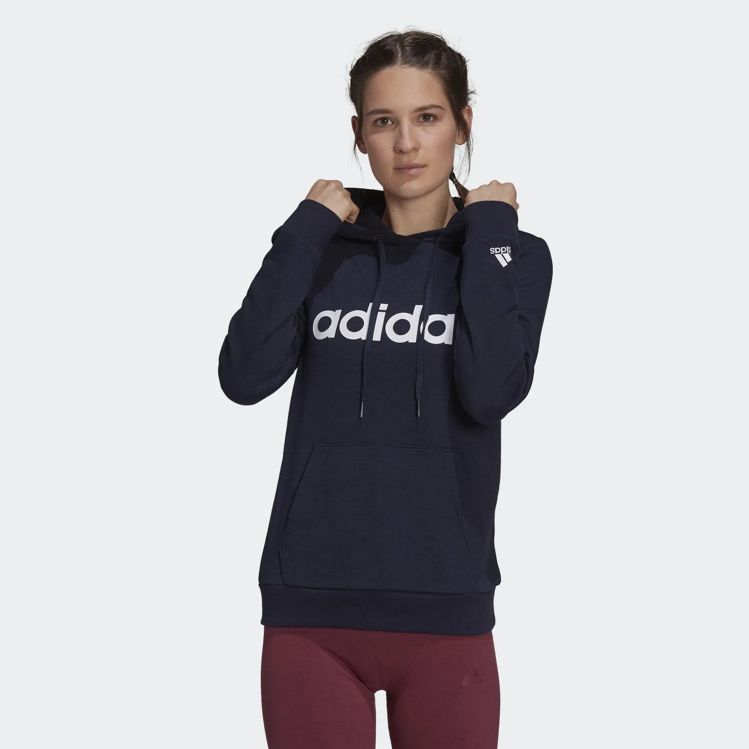 Мужское худи с принтом Essentials Logo Hoodie Adidas, Petrolblau Weiss