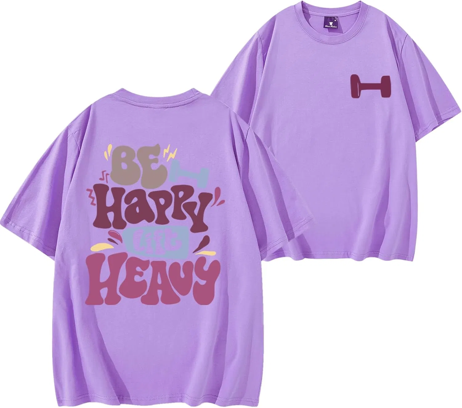 Женская футболка с принтом Weightlifting Be Happys Lift Heavys, Purple