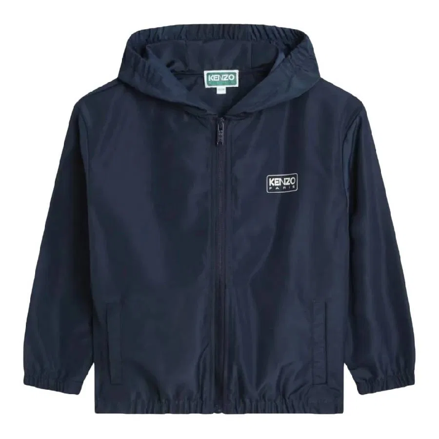 Ветровка с капюшоном и принтом Logo Kenzo, Navy