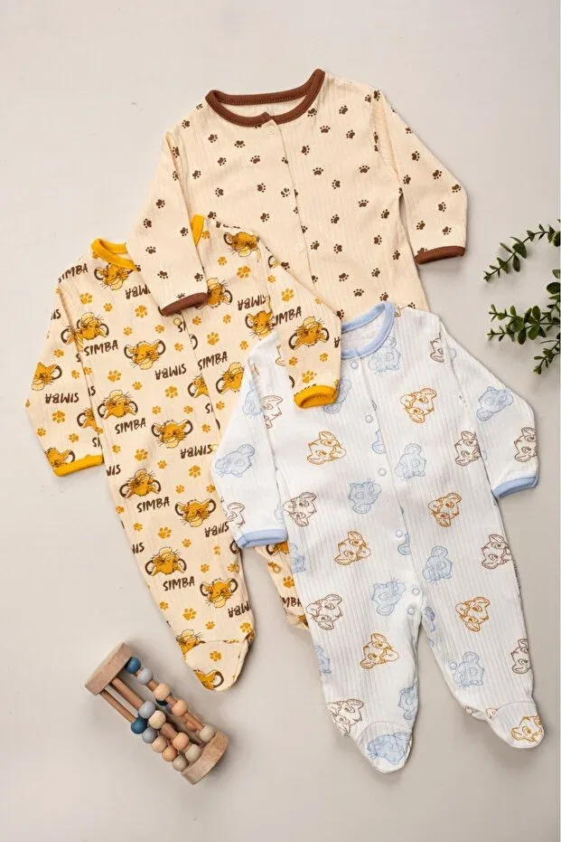 Детское боди-комбинезон для новорожденных с принтом Defne Lina Baby, Çok Renkli