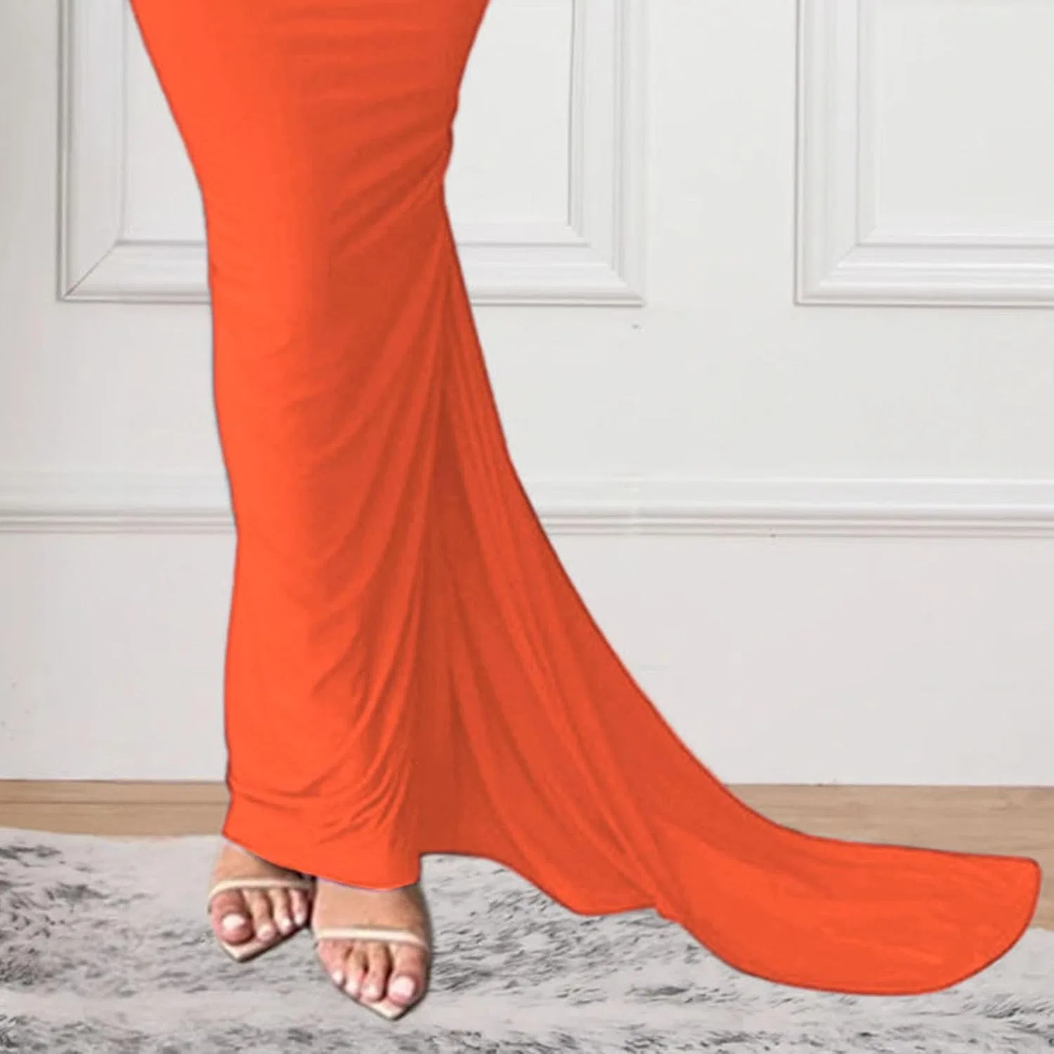 Женское облегающее платье с открытой спиной Bodycon, Orange — фото 4