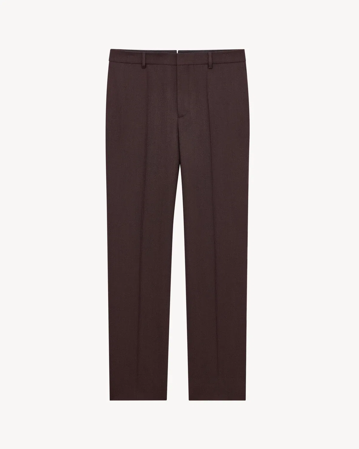 Зауженные брюки из шерсти SAINT LAURENT, коричневый