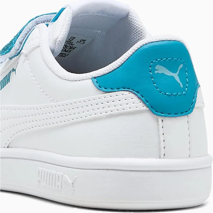 Детские спортивные кроссовки Puma Pumasmsh3.0l Glttrvlcr V Ps, Puma White-Tropical Blue — фото 3