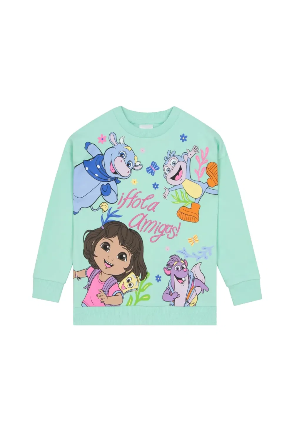 Детский свитшот с вышивкой Dora The Explorer, Green