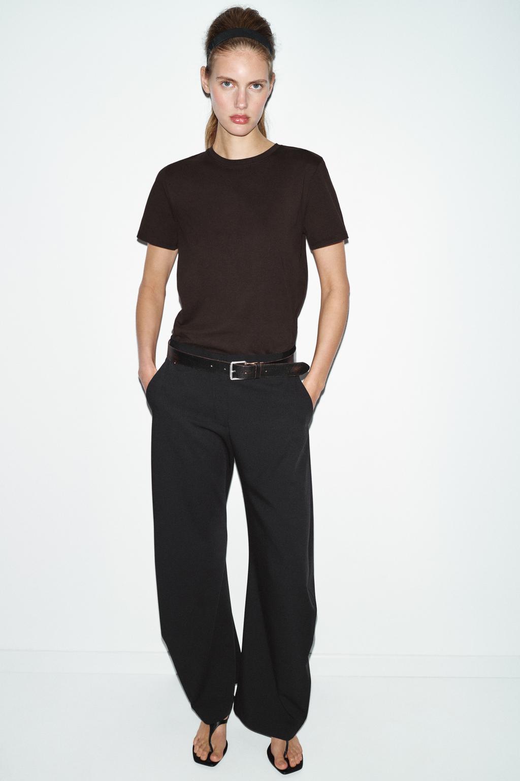 Футболка Zara Cotton Rustic, коричневый — фото 4