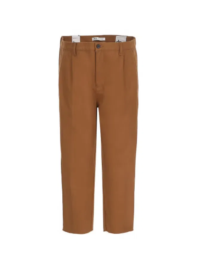 Брюки укороченные Zara, янтарный