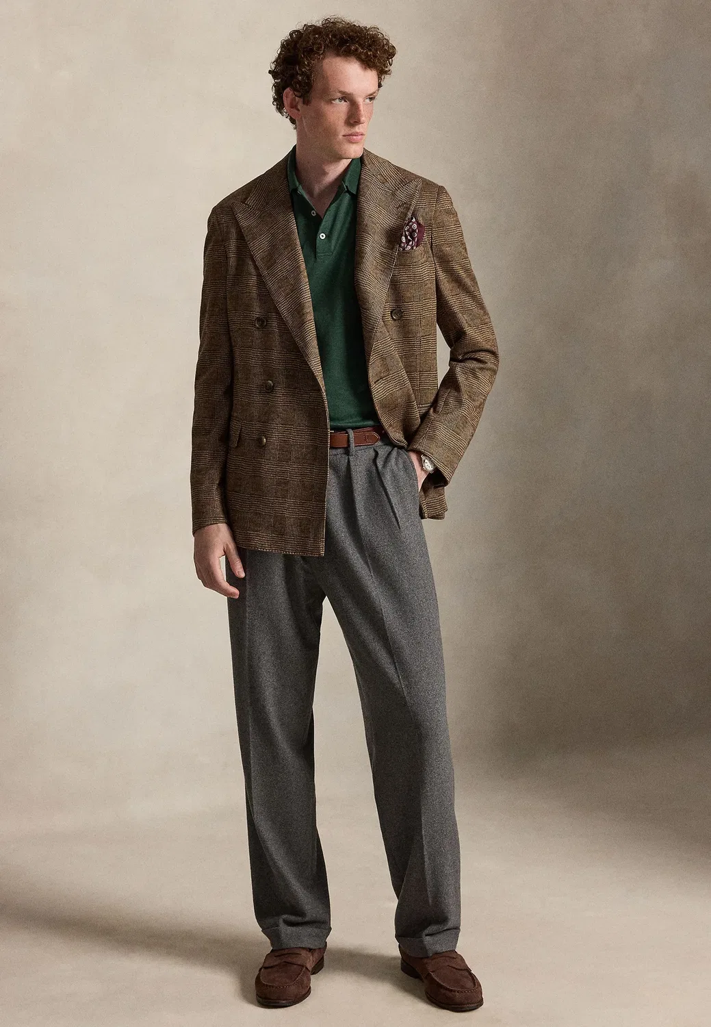 Поло-Рубашка из мягкого хлопка приталенного кроя, сшитая на заказ Polo Ralph Lauren, Scotch Pine Heather — фото 2