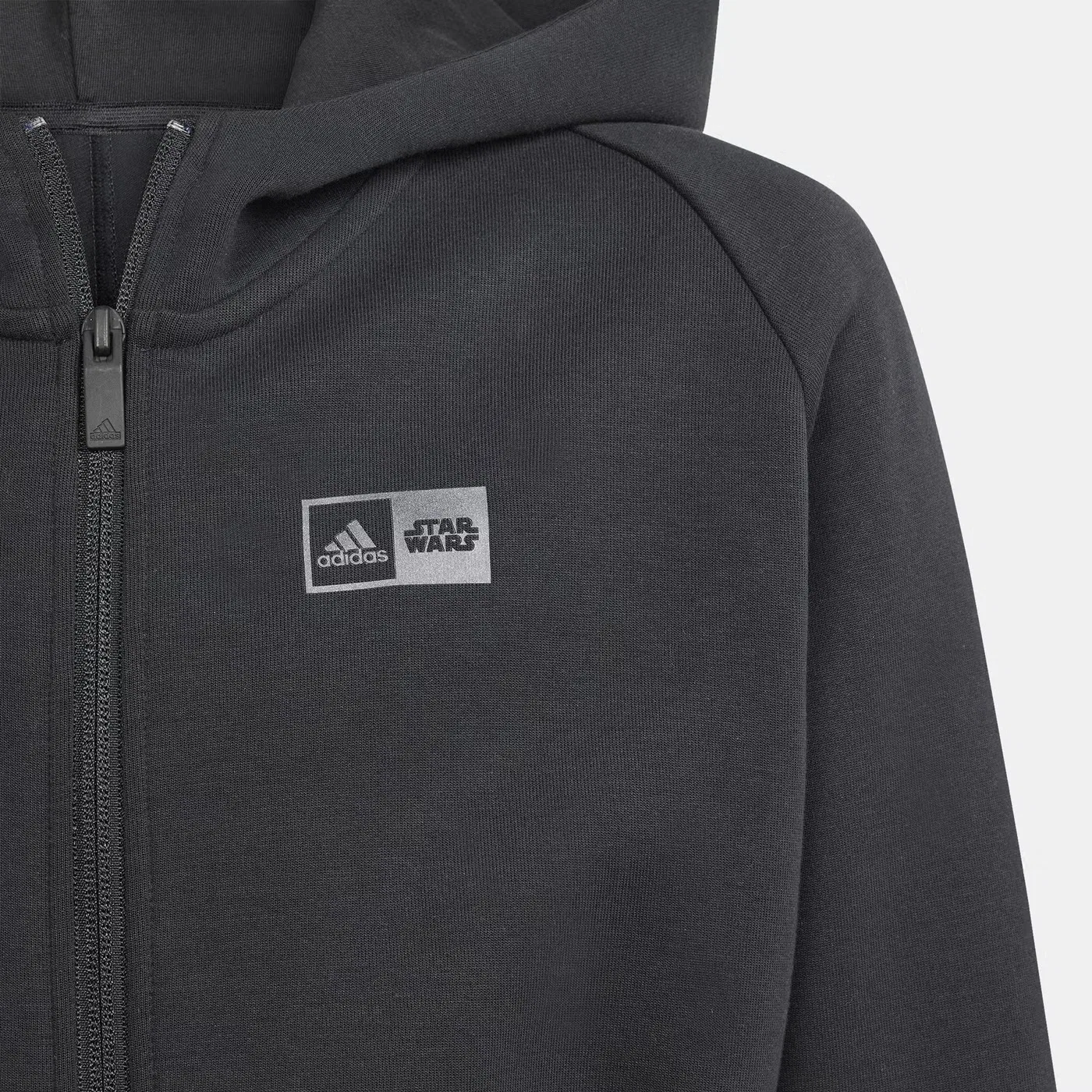 Худи на молнии с принтом Star Wars Z.N.E. Adidas, черный — фото 3