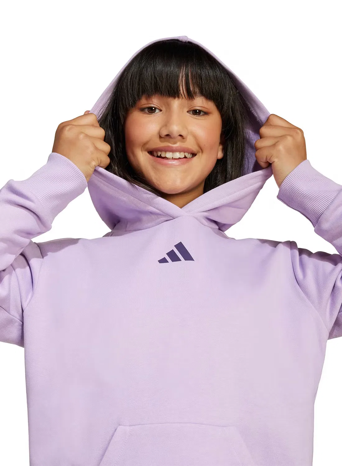 Комплект худи и джоггеры с капюшоном Youth Adidas, фиолетовый — фото 3