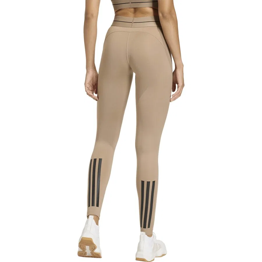 Спортивные брюки-скинни ADIDAS PERFORMANCE 'Hyg' бежевого цвета — фото 3