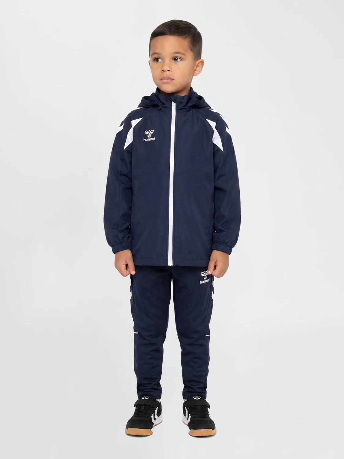 Детская функциональная куртка Hmlcore 2.0 All-Weather Jacket Kids Hummel, Mitternachtsindigo / Weiss — фото 3