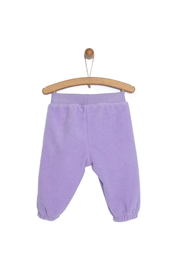 Детские штаны для девочек из флиса с эластичной ногой Ebebek Hello Baby, Lilac — фото 2